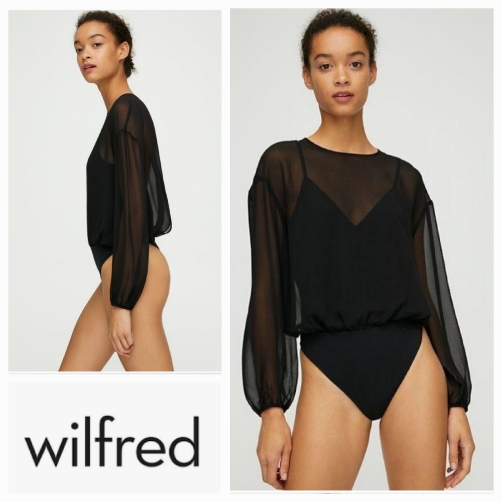 WILFRED Talmont Bodysuit Blouse Black Size XXS ARITZIA